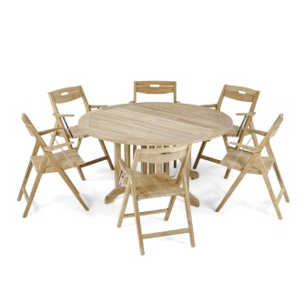7 pc Barbuda Surf 5ft Folding Dining Set