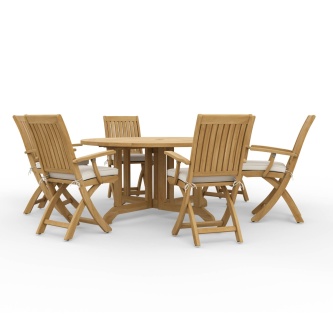 7 pc Barbuda Folding Teak Dining Set