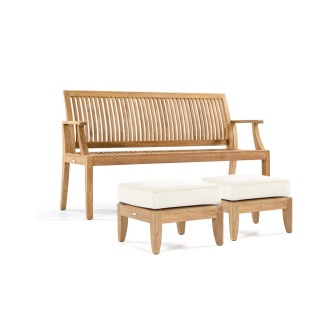 Laguna 6ft Bench and Ottoman Set for 2