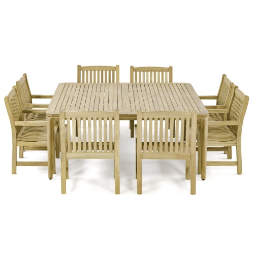 9 pc Veranda Square Teak Dining Set - Picture H