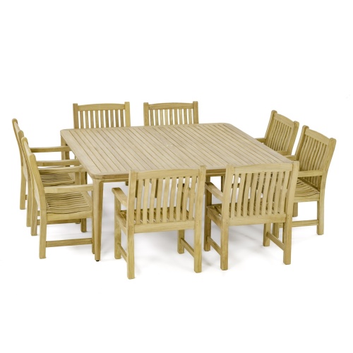 9 pc Veranda Square Teak Dining Set - Picture I