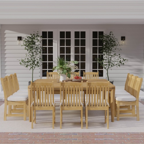 13 pc Square Veranda Teak Dining Set - Picture A