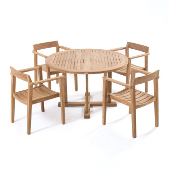 Round Horizon Teak Dining Set