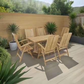 7pc Nevis Barbuda Recliner Dining Set
