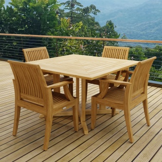 5 pc Laguna Pyramid Teak Dining Set