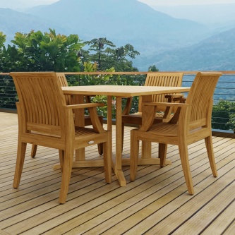 5 pc Laguna Pyramid Teak Dining Set