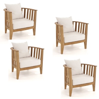 4 Kafelonia Teak Club Chair