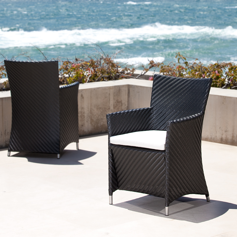 4 Valencia Black Armchairs