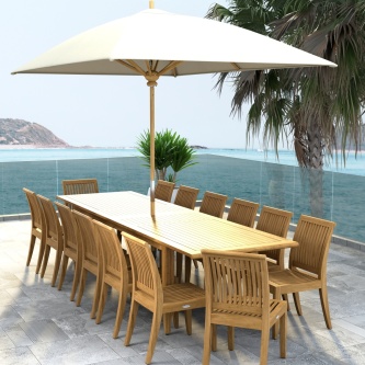Laguna 15 pc Teak Dining Set