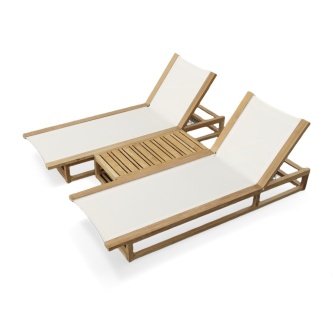 Maya Twin Lounger and End Table Set